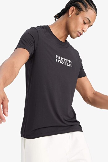 DeFacto DeFactoFit Quick Dry Slim Fit Slim Fit Crew Neck Αθλητικό κοντομάνικο μπλουζάκι F2762AX25