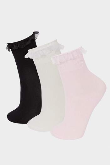 DeFacto Girl's 3-Piece Cotton Long School Socks E6268A8Ns