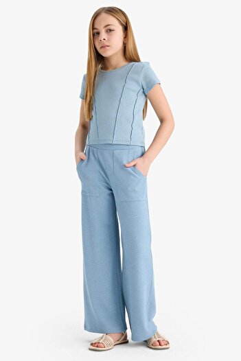 DeFacto Kız Çocuk Wide Leg Geniş Bol Paça Beli Lastikli Eşofman Altı C1180A825SM