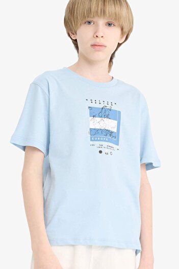 DeFacto Tricou cu mânecă scurtă cu imprimeu pentru băieți F0172A825SM