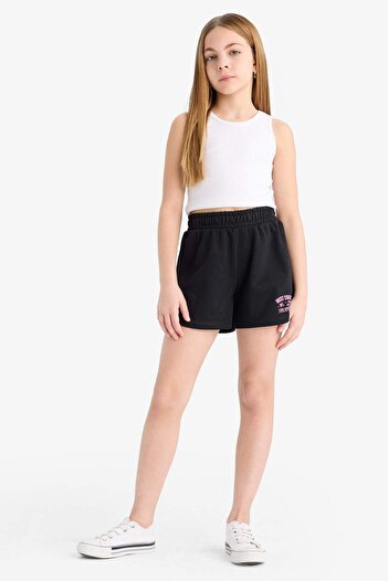 DeFacto Girl's Elastic Waist Printed Shorts E7315A825Hs