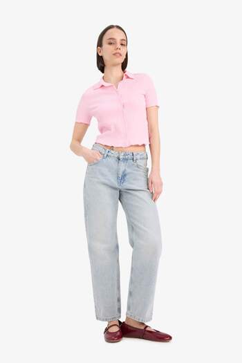 DeFacto Cool Fitted Wrap Short Sleeve Shirt D4520Ax25Sm