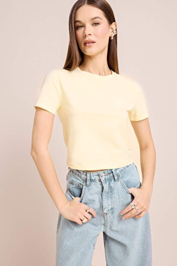 DeFacto Coool Fitted Crew Neck Basic Plain Short Sleeve T-Shirt Z8790Az25Sm