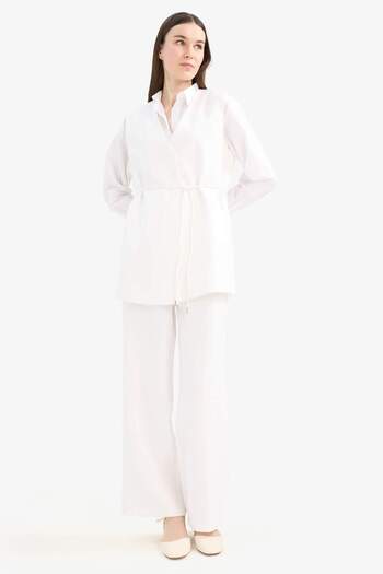 DeFacto V-Neck Lace-Up Basic Plain Vest E7981Ax25Sm