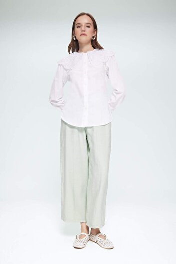 DeFacto Regular Fit Wide Collar Poplin Long Sleeve Hijab Shirt Tunic F2731Ax25Sm