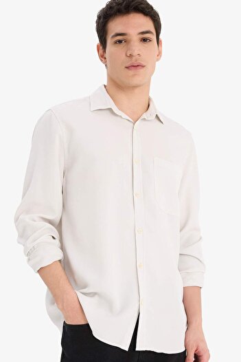 DeFacto Light Gray Men's Shirt B2907Ax/Gr503