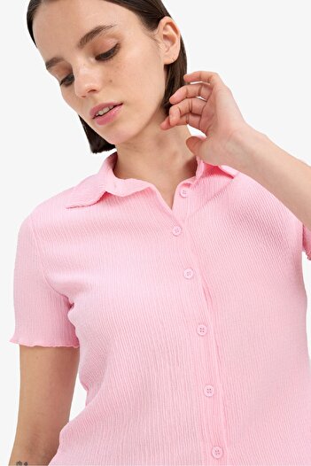 DeFacto Cool Fitted Wrap Short Sleeve Shirt D4520Ax25Sm