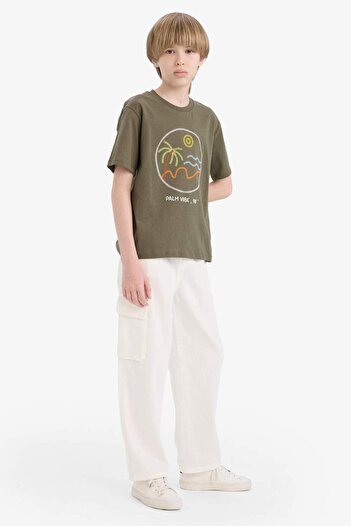 DeFacto Boy's Wide Leg Standard Leg Gabardine Trousers E1586A825Sm