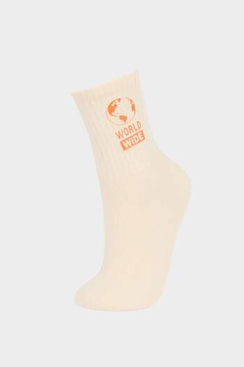 DeFacto Boy's Comfortable Elastic Transfer Printed 3-Piece Cotton Long Socks E5522A8Ns