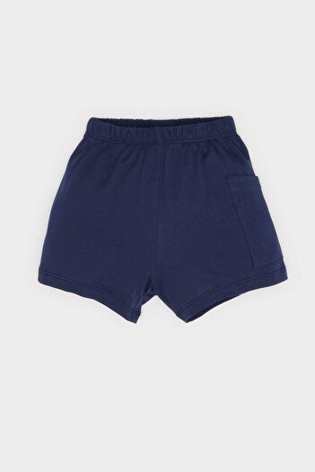 DeFacto 2-teiliges Set für Babys, Jungen, Fahrzeug-bedrucktes Kurzarm-T-Shirt, elastische Shorts an der Taille, E6775A525SM