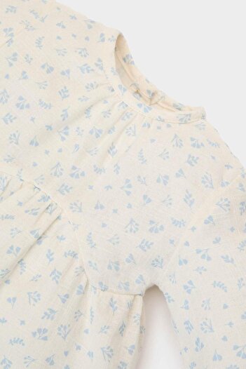 DeFacto Kız Bebek 2li Takım Çiçekli Müslin Uzun Kollu Bluz Beli Lastikli Geniş Bol Paça Pantolon E5708A525SP