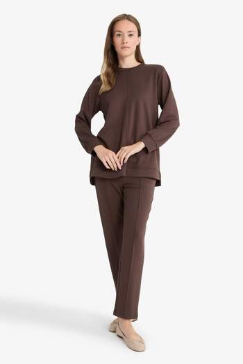 DeFacto Regular Fit Elastic Waist Pocket Basic Straight Trousers E1954Ax25Sp