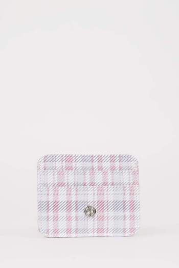 DeFacto Women's Checkered Faux Leather Card Holder E5476Axns