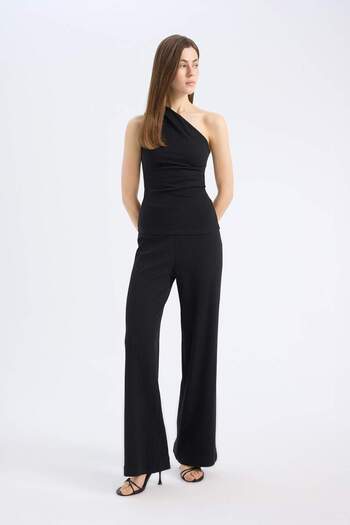 DeFacto Slim Fit Dar Kesim Fitilli Kaşkorse Basic Düz Pantolon E5783AX25SP