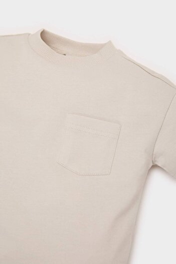DeFacto Baby Boy Crew Neck Basic Plain Short Sleeve T-Shirt B7005A525Sm
