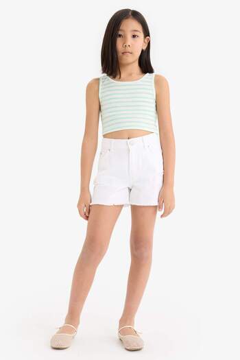 DeFacto Girl's Crew Neck Striped Undershirt Z7814A625Hs