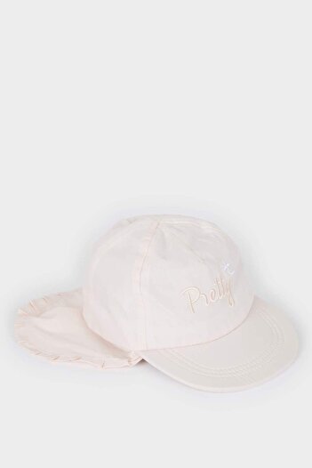 DeFacto Baby Girl Embroidered Neck Protected Cotton Cap Hat D8385A525Sm