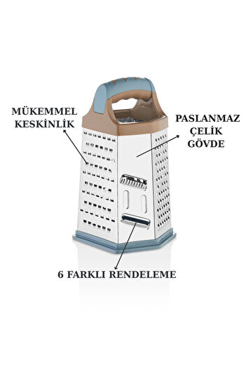 Beray Altıgen Rende Mavi-Kahverengi