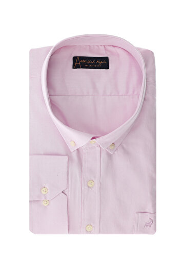 Abdullah Kiğılı Long Sleeve Regular Fit Button Collar Oxford Cotton Shirt