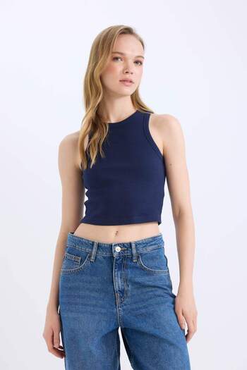 DeFacto Fitted Halter Yaka Fitilli Kaşkorse Atlet U0357AZ25SM