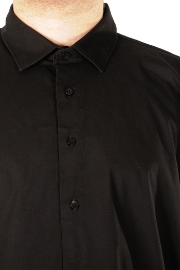 ModeXL Mode Xl Large Size Ανδρικό Κλασικό Πουκάμισο Lycra 20351 Μαύρο