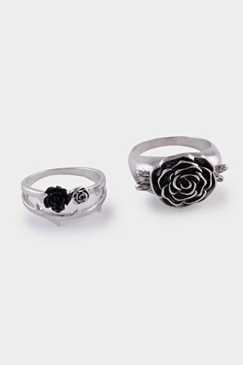 DeFacto Women's Rose Detailed 2-Piece Ring E3043Axns
