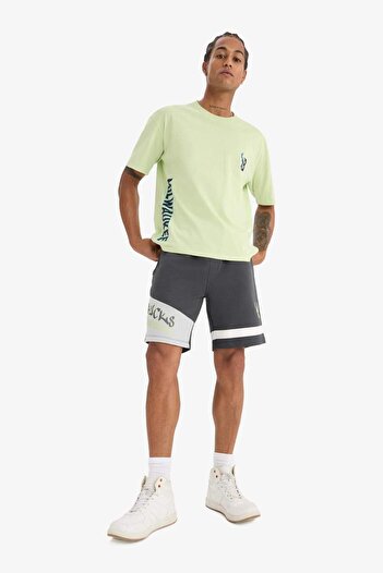 DeFacto NBA Milwaukee Bucks Standard Fit κοντό σορτς ποδιών E0212AX25SP