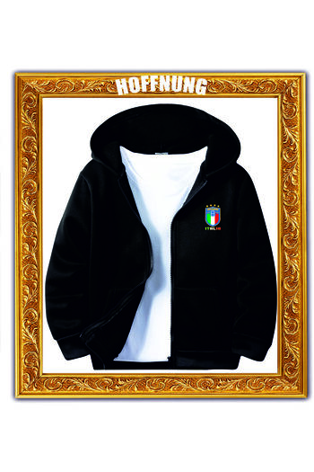 HOFFNUNG Unisex Zippered Hoodie Italia Patterned Oversize Cardigan
