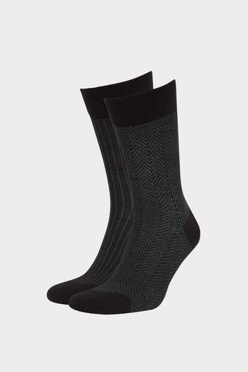 DeFacto Men's Seamless Ultra Light 2-Piece Premium Long Socks E7853Axns
