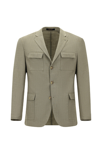 Kiğılı Regular Fit Linen Blend Patterned Sports Jacket