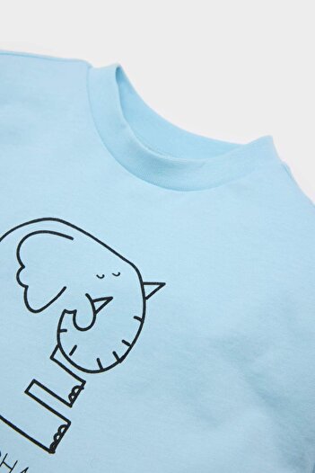 DeFacto Baby Boy Newborn Crew Neck Printed Combed Cotton 2-Pack Long Sleeve T-Shirt E6305A525Sp