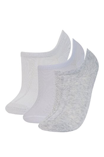 DeFacto Women's 3-Pack Cotton Sneaker Socks E2084Axns