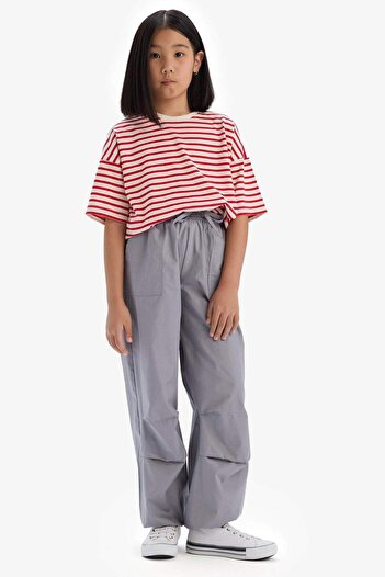 DeFacto Kız Çocuk Paraşüt Jogger Paça Pamuklu Pantolon D7606A825SM
