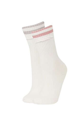 DeFacto Women's 2-Pack Cotton Long Socks E2049Axns