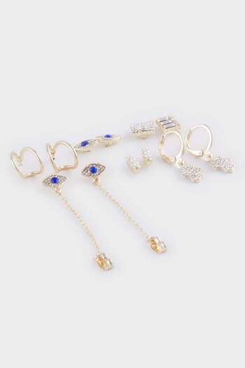 DeFacto Women's 6-Piece Gold Earrings E3063Axns