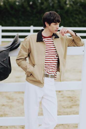 DeFacto Cotton Regular Fit Contrast Collar Zip-Up Jacket Coat E8839Ax24Wn