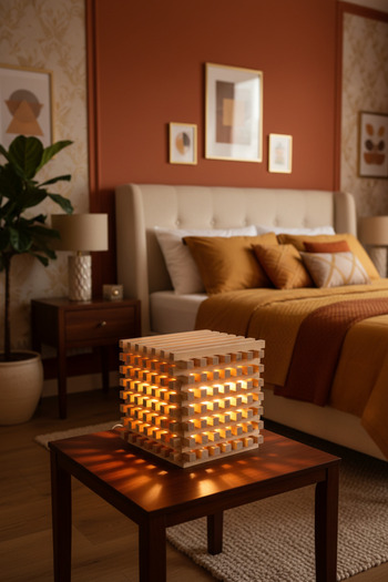 KGH Maple wood atmosphere lamp 22.5x22.5x22.5 cm