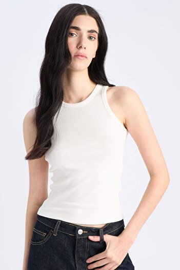 DeFacto Slim Fit Slim Fit Halter Neck Ribbed Camisole Undershirt E7019Ax25Sp