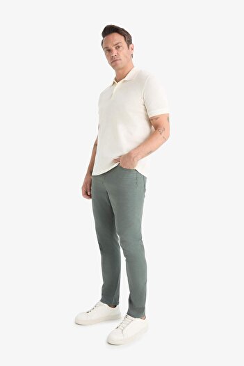 DeFacto Yazlık Gabardin Chino Kanvas Pantolon Slim Fit Dar Kesim Dar Paça Cepli B2089AX25SP