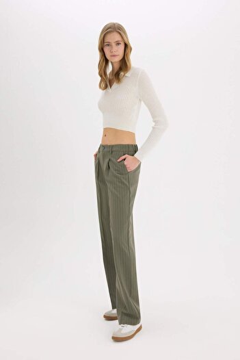 DeFacto Hose mit weitem Bein, doppelter Tasche, normaler Taille, Standardgröße, D5066AX25SP