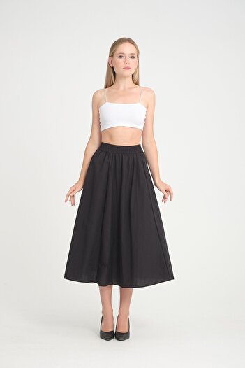 İLKCET MODA Loose Cut Parachute Fabric Women's Skirt