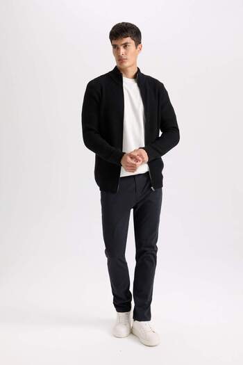 DeFacto Yazlık Gabardin Chino Kanvas Pantolon Slim Fit Dar Kesim Dar Paça Cepli B2089AX25SP