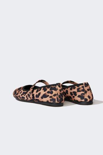 DeFacto Women's Leopard Patterned Single Strap Flat Sole Ballerinas E7183Ax25Sp
