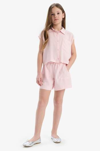 DeFacto Girls Cropped Fit Cotton Short Sleeve Shirt D7644A825Sm
