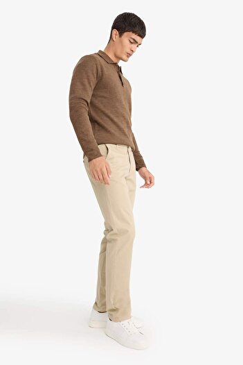 DeFacto Regular Fit Normal Kesim Yazlık Düz Paça Chino Kanvas Pantolon D7349AX25SP