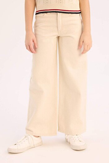DeFacto Kız Çocuk Wide Leg Geniş Paça Pamuklu Pantolon D7098A825SM