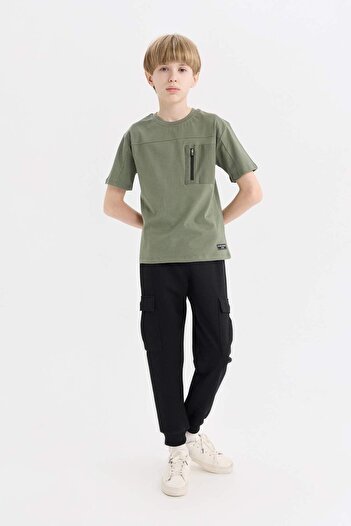 DeFacto Boy's 2-Piece Set Short Sleeve T-Shirt Cargo Pocket Pants E2820A825Sp