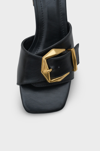 Capone Outfitters Susanne Women's Mid-Heeled Metal Buckle Slippers