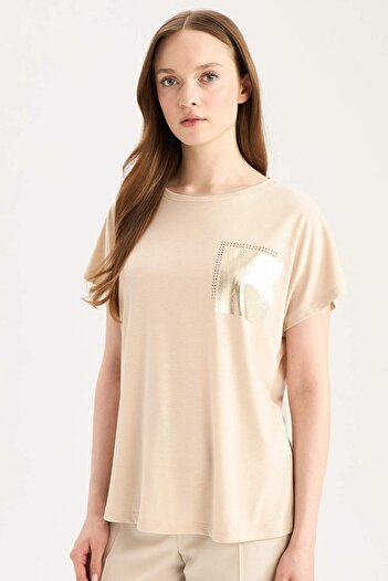 DeFacto Bedrucktes Kurzarm-T-Shirt mit Rundhalsausschnitt D8928AX25SP