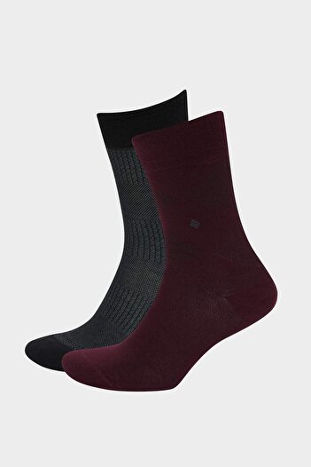 DeFacto Men's Seamless 2-Piece Mercerized Long Socks E7852Axns